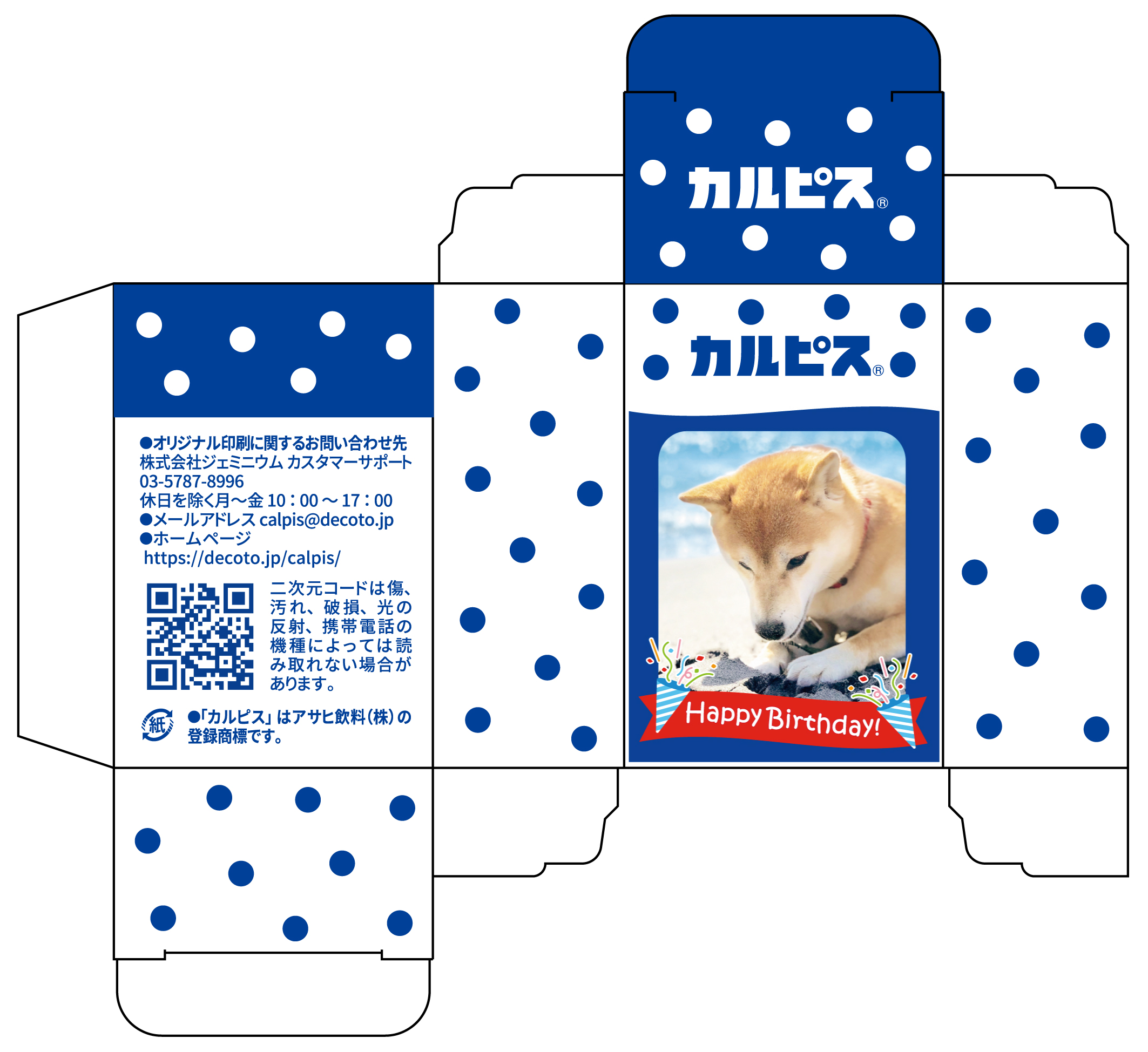 カルピス®デコボックス展開図