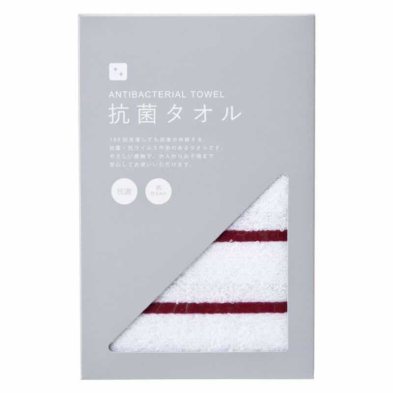 抗菌フェイスタオル 　レッド　　(1100024672)