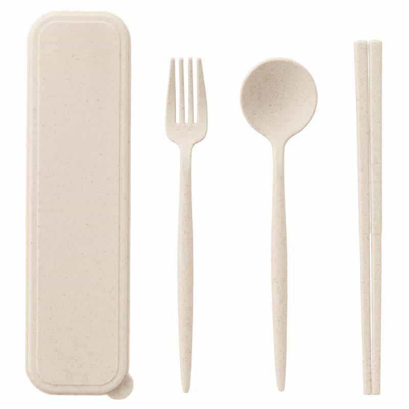 カトラリーセット麦わら入タイプロング（３点）　(1100024731)
