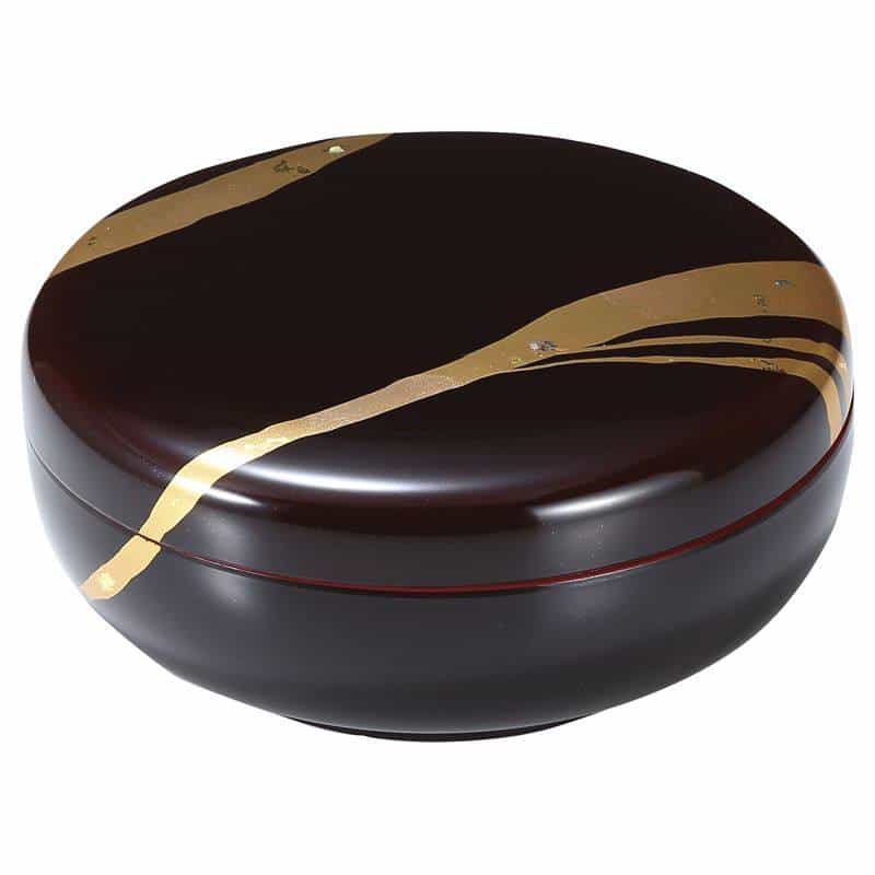 純金箔工芸 溜塗 金彩 夏目菓子器　(1100026223)