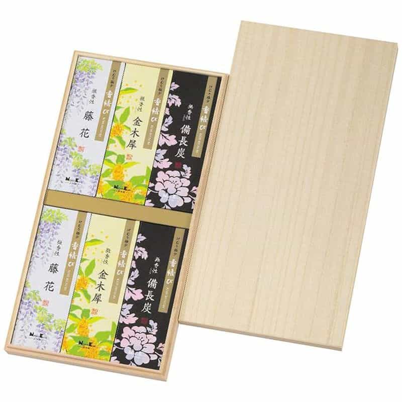 日本香堂　香結び　進物用木箱サック６箱セット　(1100028964)